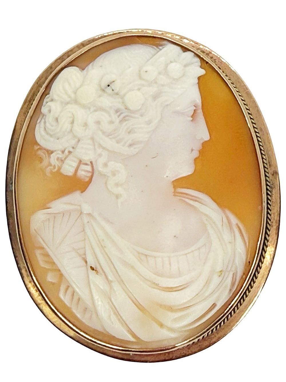 Italian Made 14k Gold Victorian Cameo Brooch! Vintage Antique
